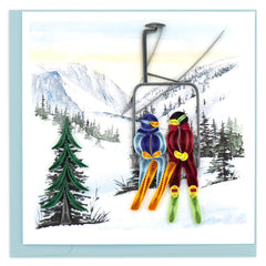 Quilled Ski Lift Greeting Card
