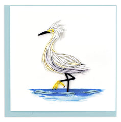 Quilled Snowy Egret Greeting Card