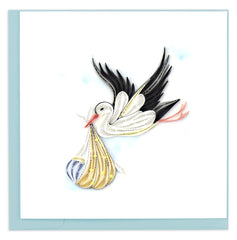 Quilled Special Delivery Stork Greeting Card