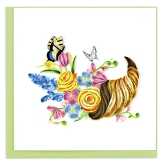 Quilled Spring Cornucopia Greeting Card