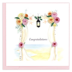 Quilled Wedding Chuppah Greeting Card