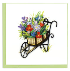 Quilled Wheelbarrow Garden Greeting Card
