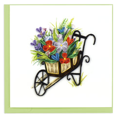 Quilled Wheelbarrow Garden Greeting Card