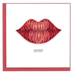 Quilled XOXO Kiss Greeting Card