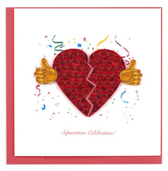 Quilled Separation Celebration Greeting Card