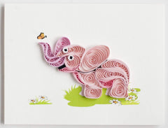 Quilled Pink Elephant Gift Enclosure Mini Card