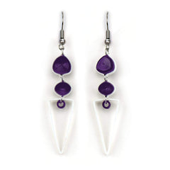 Edgy Amethyst Quilled Earrings