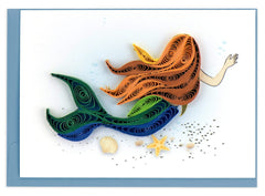Quilled Mermaid Gift Enclosure Mini Card