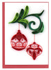 Quilled Red Ornament Gift Enclosure Mini Card