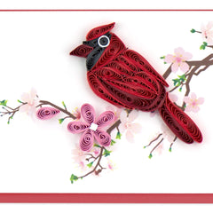 Quilled Cardinal Gift Enclosure Mini Card